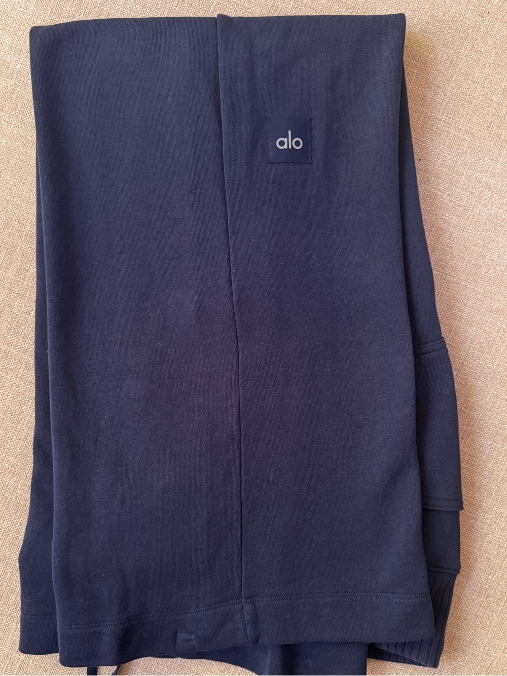 Alo Yoga Serenity Wide Leg Sweatpant - Navy.  Size Medium - Picture 2 of 6